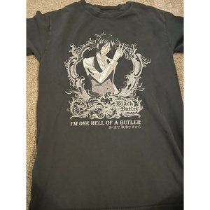 Black Butler Kuroshitsuji Sebastian T-shirt Anime Licensed Black Small Aniplex